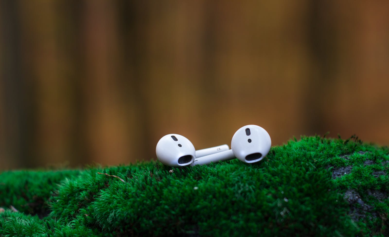 zbliżenie bezprzewodowych słuchawek dousznych apple airpods